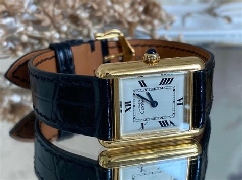 cartier tank quartz argent 925|cartier tank vermeil vintage.